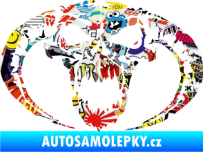 Samolepka Lebka 027 pravá se zahnutými rohy Sticker bomb