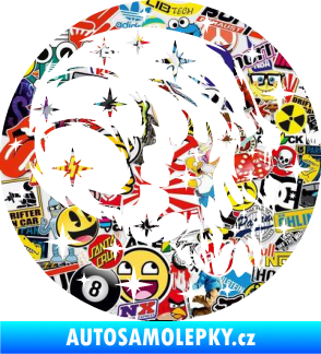 Samolepka Lebka 038 pravá hvězdy Sticker bomb