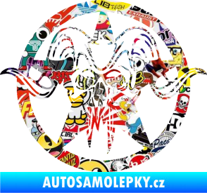 Samolepka Lebka 039 levá army hvězda Sticker bomb