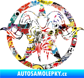 Samolepka Lebka 039 pravá army hvězda Sticker bomb