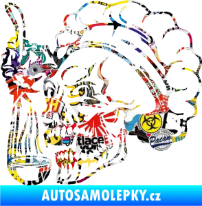 Samolepka Lebka 042 kuchař levá Sticker bomb