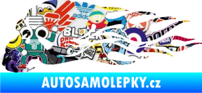 Samolepka Lebka 050 levá v plamenech Sticker bomb