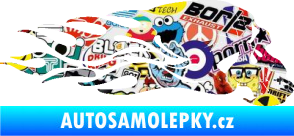Samolepka Lebka 050 pravá v plamenech Sticker bomb