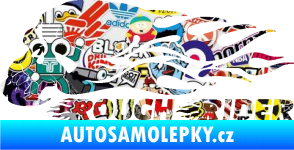 Samolepka Lebka 051 levá rough rider Sticker bomb