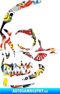 Samolepka Lebka 052 levá Sticker bomb