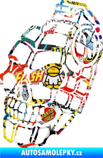 Samolepka Lebka 055 levá granát Sticker bomb