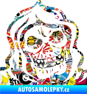 Samolepka Lebka 057 pravá v kápi Sticker bomb
