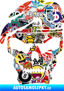 Samolepka Lebka army levá Sticker bomb