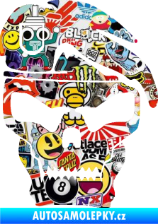 Samolepka Lebka army pravá Sticker bomb