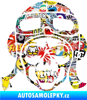 Samolepka Lebka pilot levá Sticker bomb