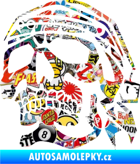 Samolepka Lebka pirát levá Sticker bomb