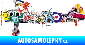 Samolepka Letadlo 020 levá Boeing Stearman model 75 biplane Sticker bomb