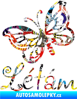Samolepka Létám nápis motýlek levá Sticker bomb