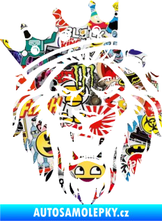 Samolepka Lev 009 levá s korunou Sticker bomb