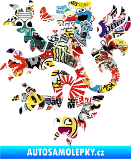 Samolepka Lev heraldika 001 levá Český lev Sticker bomb