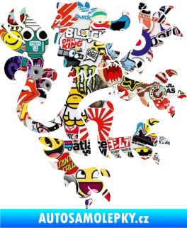 Samolepka Lev heraldika 001 pravá Český lev Sticker bomb