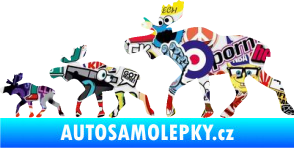 Samolepka Losí rodinka levá Sticker bomb