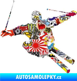 Samolepka Lyžař 001 pravá Sticker bomb