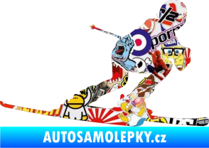 Samolepka Lyžař 002 pravá Sticker bomb