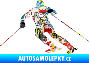 Samolepka Lyžař 003 levá Sticker bomb