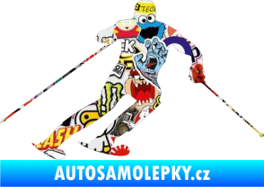 Samolepka Lyžař 003 pravá Sticker bomb