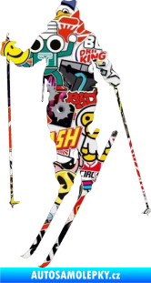 Samolepka Lyžař 004 levá Sticker bomb