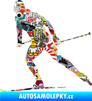 Samolepka Lyžař 006 levá běžky Sticker bomb
