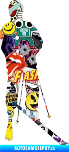 Samolepka Lyžař 008 pravá Sticker bomb