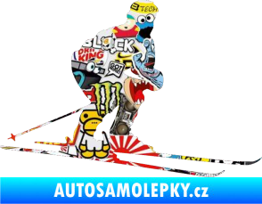 Samolepka Lyžař 009 pravá Sticker bomb
