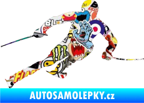 Samolepka Lyžař 012 pravá Sticker bomb