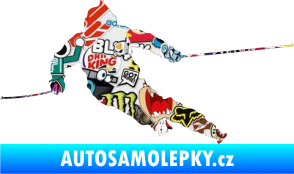 Samolepka Lyžař 015 levá Sticker bomb