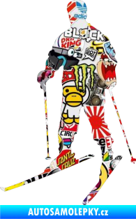 Samolepka Lyžař 018 levá Sticker bomb