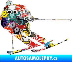 Samolepka Lyžař 019 levá Sticker bomb