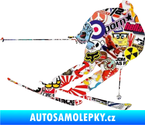 Samolepka Lyžař 019 pravá Sticker bomb