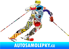 Samolepka Lyžař 021 pravá Sticker bomb