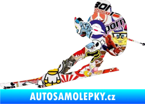 Samolepka Lyžař 022 levá Sticker bomb