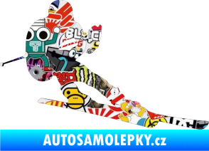Samolepka Lyžař 022 pravá Sticker bomb