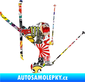 Samolepka Lyžař 023 pravá Sticker bomb
