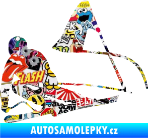 Samolepka Lyžař 025 levá Sticker bomb