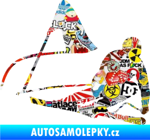 Samolepka Lyžař 025 pravá Sticker bomb