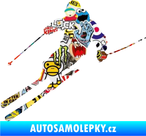 Samolepka Lyžař 027 levá Sticker bomb