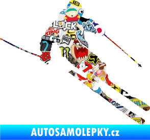 Samolepka Lyžař 027 pravá Sticker bomb