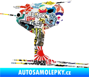 Samolepka Lyžař 028 pravá - biatlon Sticker bomb