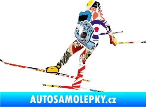 Samolepka Lyžařka 001 levá běh na lyžích Sticker bomb