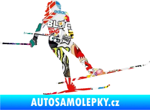 Samolepka Lyžařka 001 pravá běh na lyžích Sticker bomb