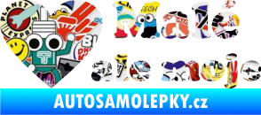 Samolepka Malé, ale moje nápis se srdcem Sticker bomb