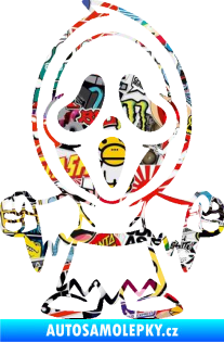 Samolepka Maska 002 levá vřískot Sticker bomb
