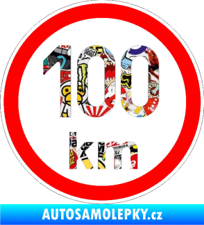 Samolepka Maximální rychlost 100km - nejvyšší konstrukční rychlost Sticker bomb