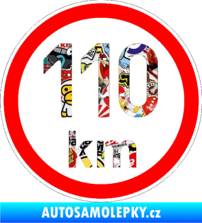 Samolepka Maximální rychlost 110km - nejvyšší konstrukční rychlost Sticker bomb