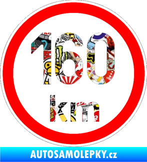 Samolepka Maximální rychlost 160km - nejvyšší konstrukční rychlost Sticker bomb
